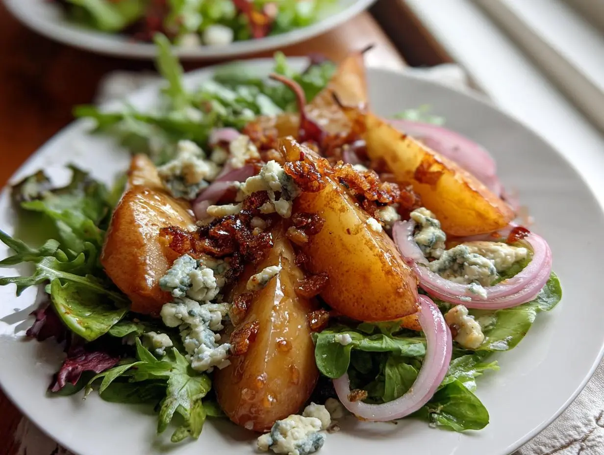Caramelized Pear And Blue Cheese Salad