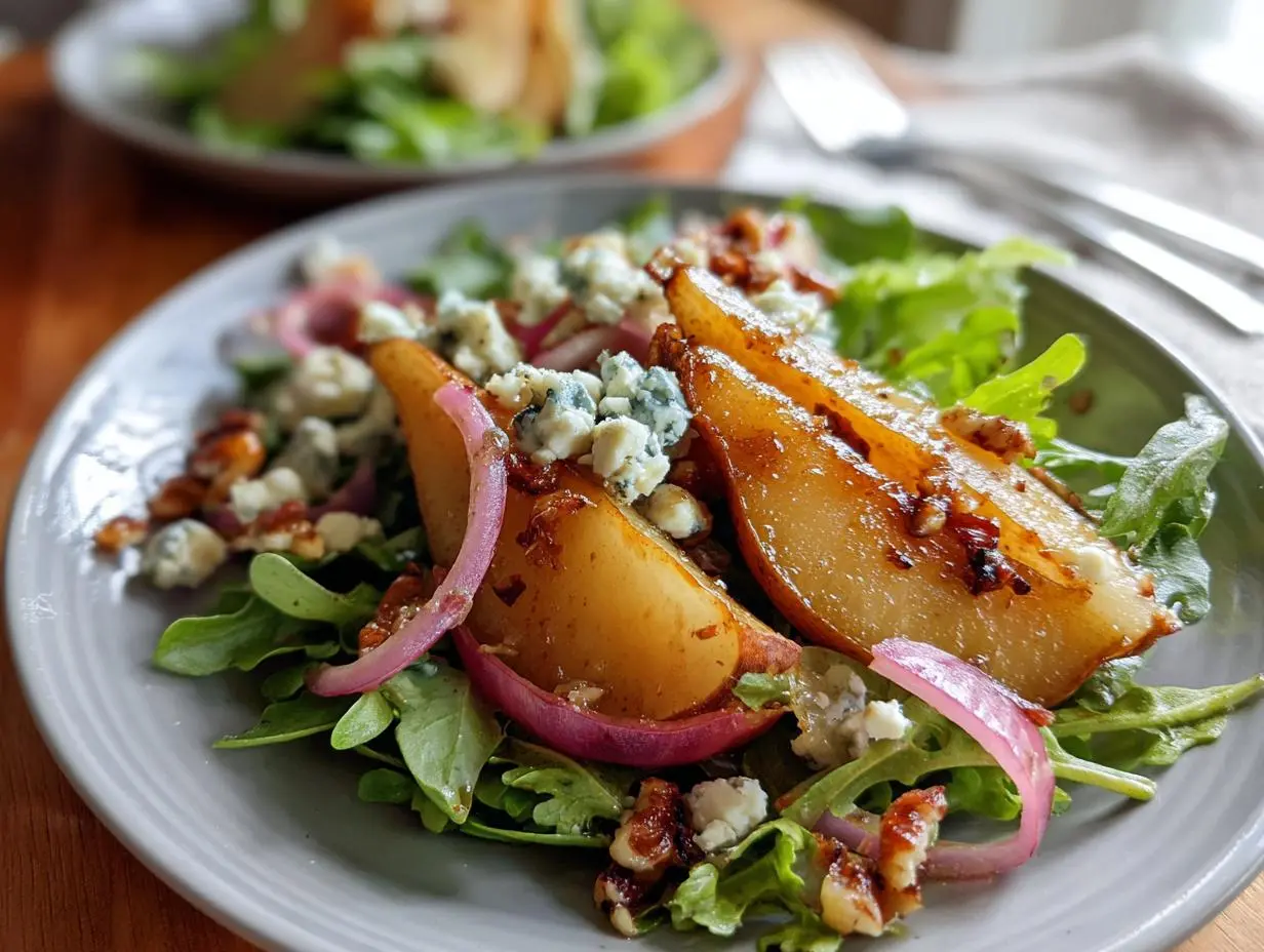 Caramelized Pear And Blue Cheese Salad Recipe