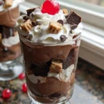 Chocolate Pudding Parfaits with Peanut Butter Brownies