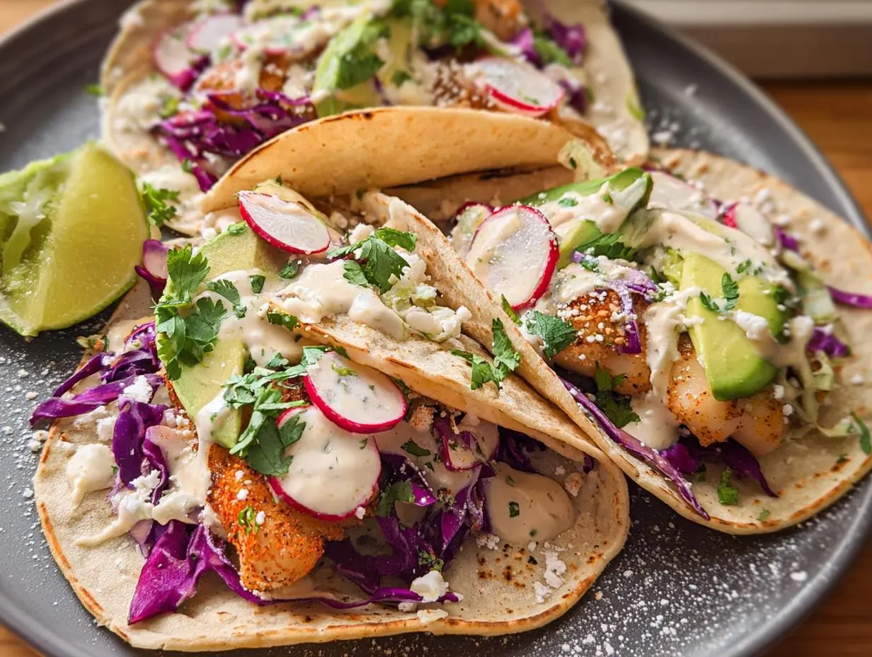 Easy Fish Tacos with Creamy Sauce Recipe