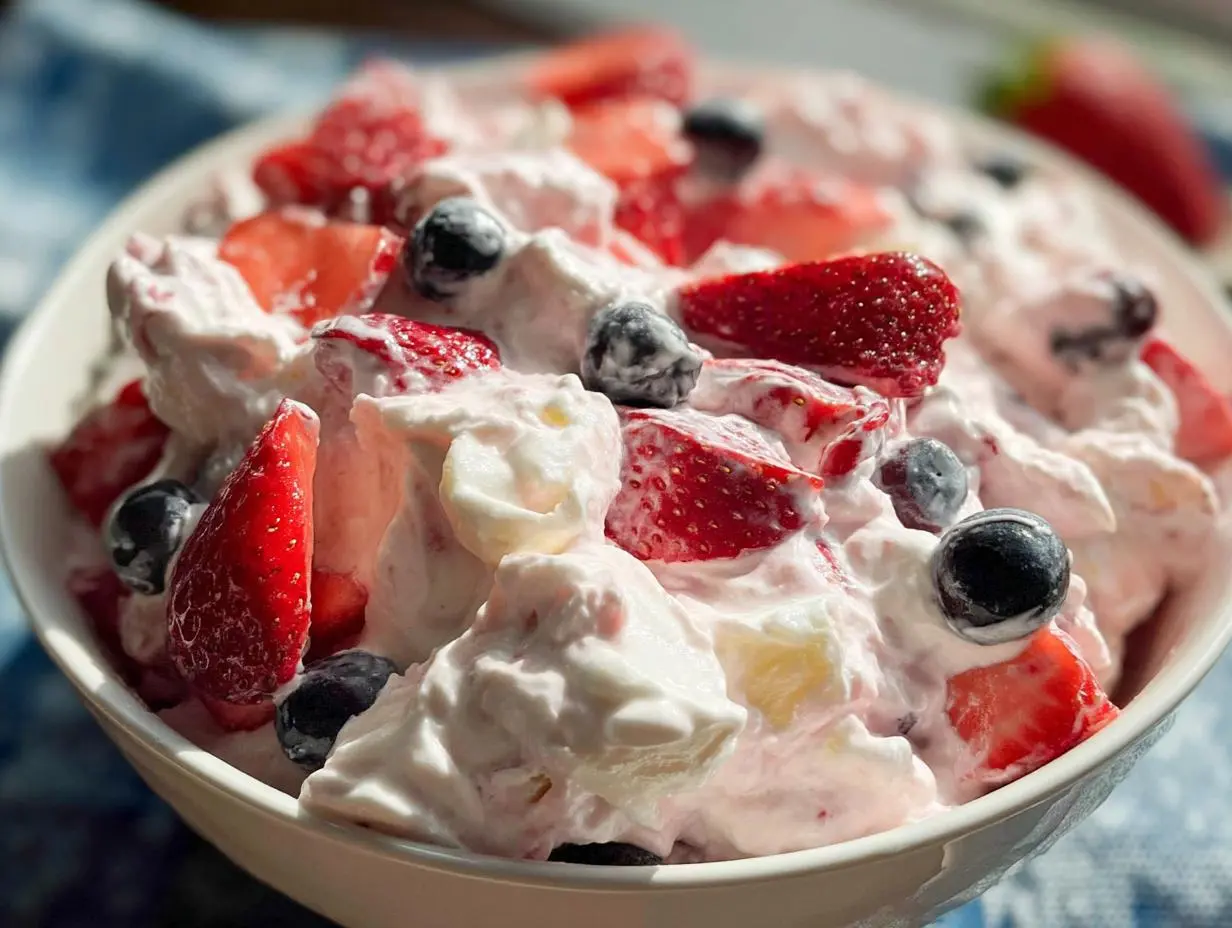 Mixed Berry No Bake Cheesecake Salad Recipe