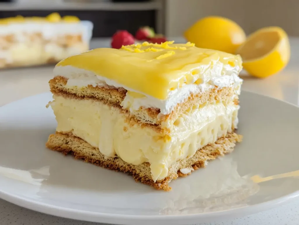 No Bake Lemon Eclair Cake