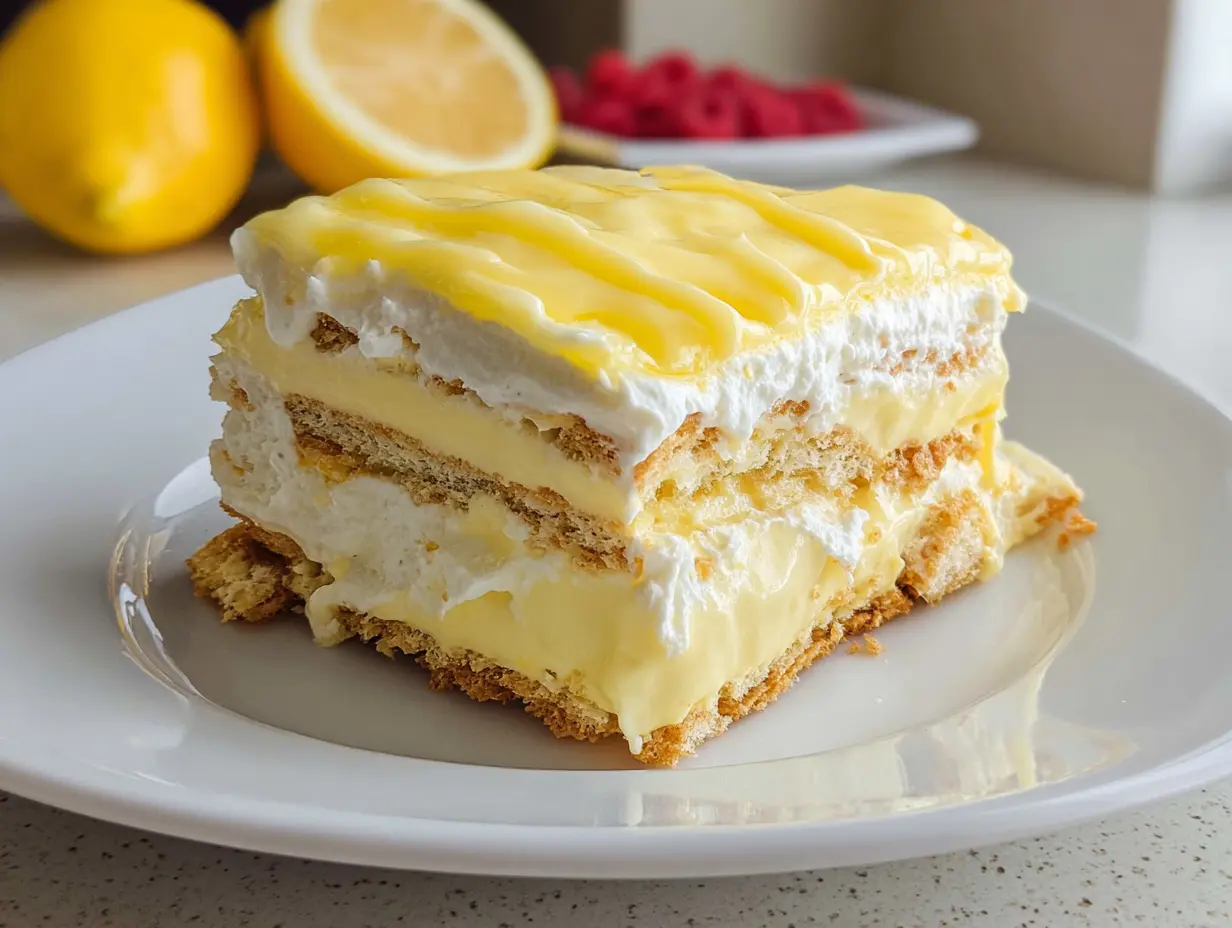 No Bake Lemon Eclair Cake (Icebox Cake) Recipe