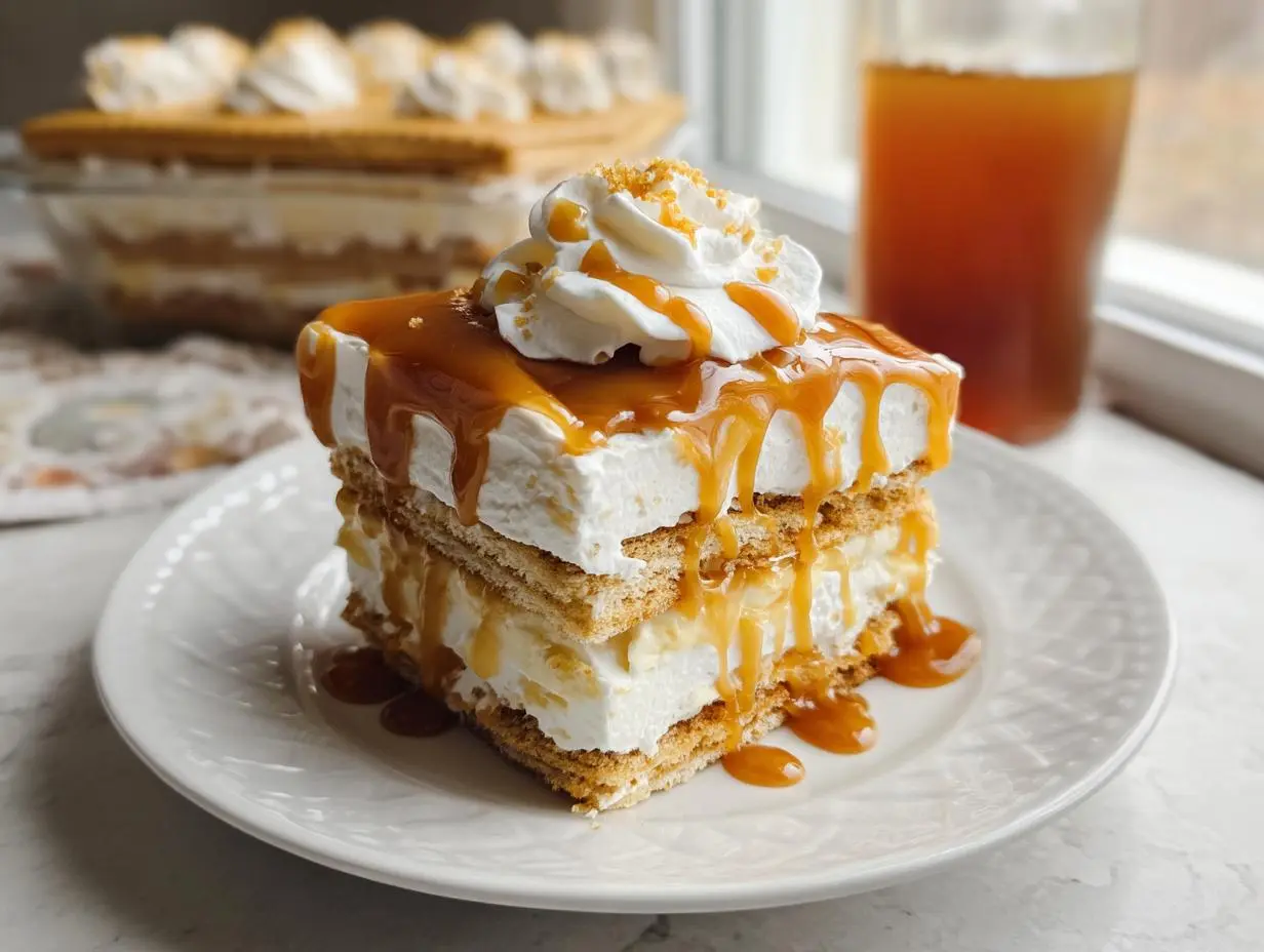 Ritz Cracker Salted Caramel Icebox Cake Recipe