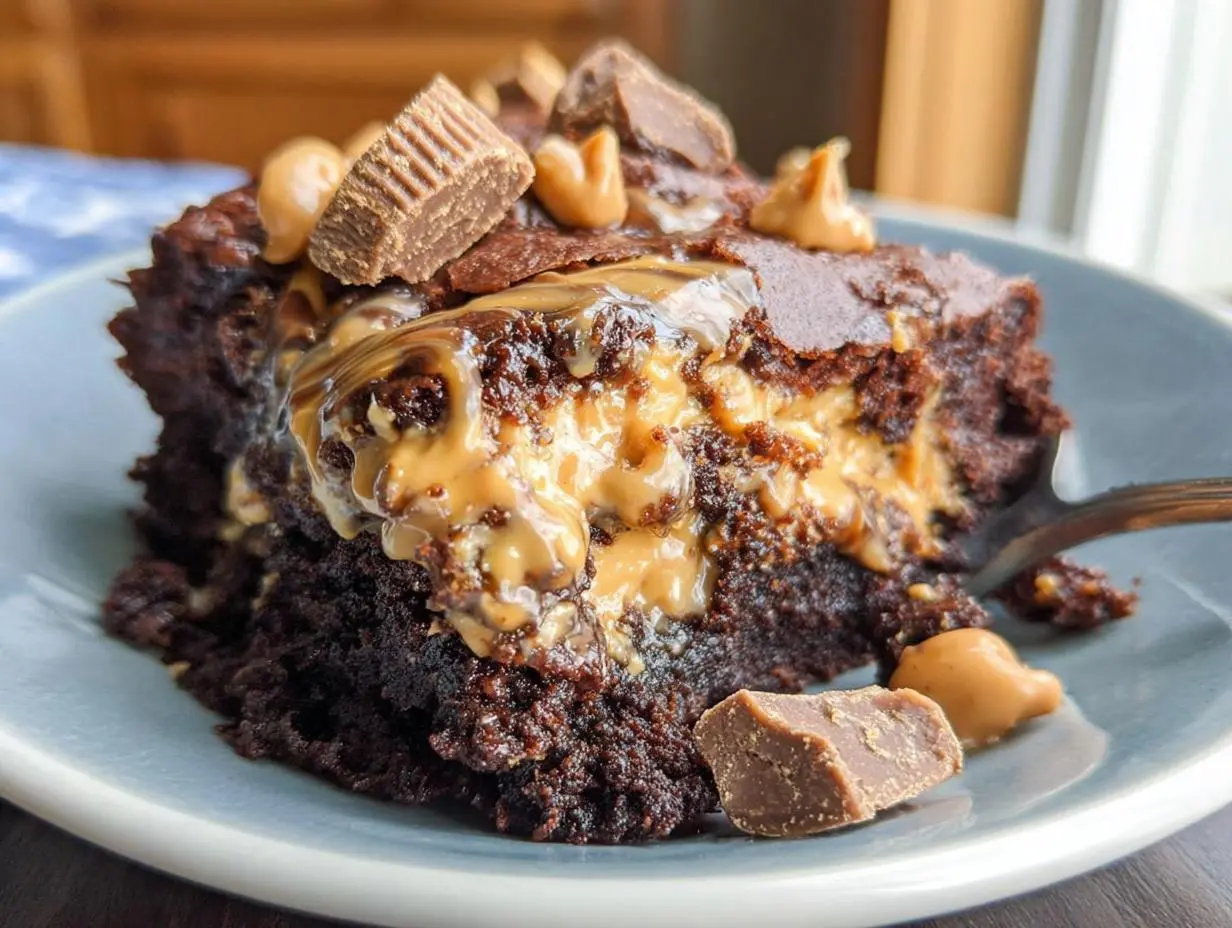 Slow Cooker Peanut Butter Brownie Pudding Recipe