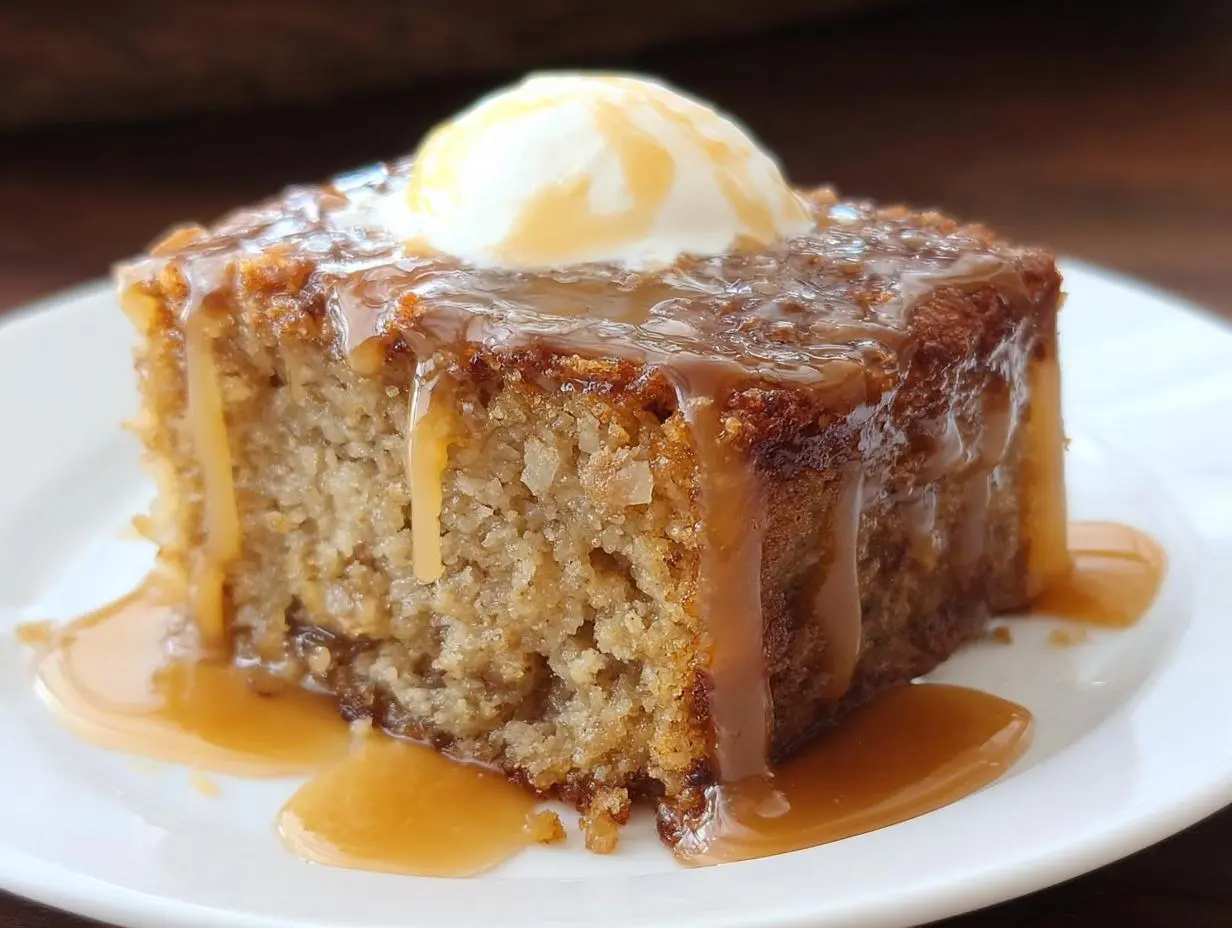 Sticky Banana Bread Pudding Cake