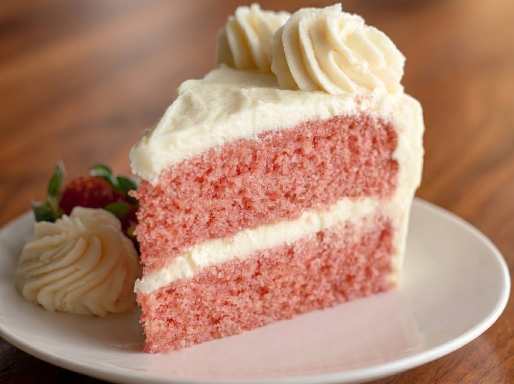 Strawberry Cake With Cream Cheese Icing