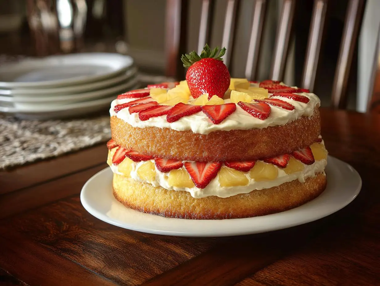 Strawberry Pineapple Cake Recipe Strawberry Pineapple Cake Recipe