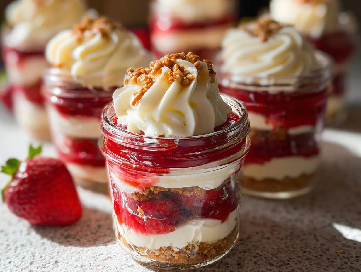 Strawberry Pretzel Salad Jars Recipe