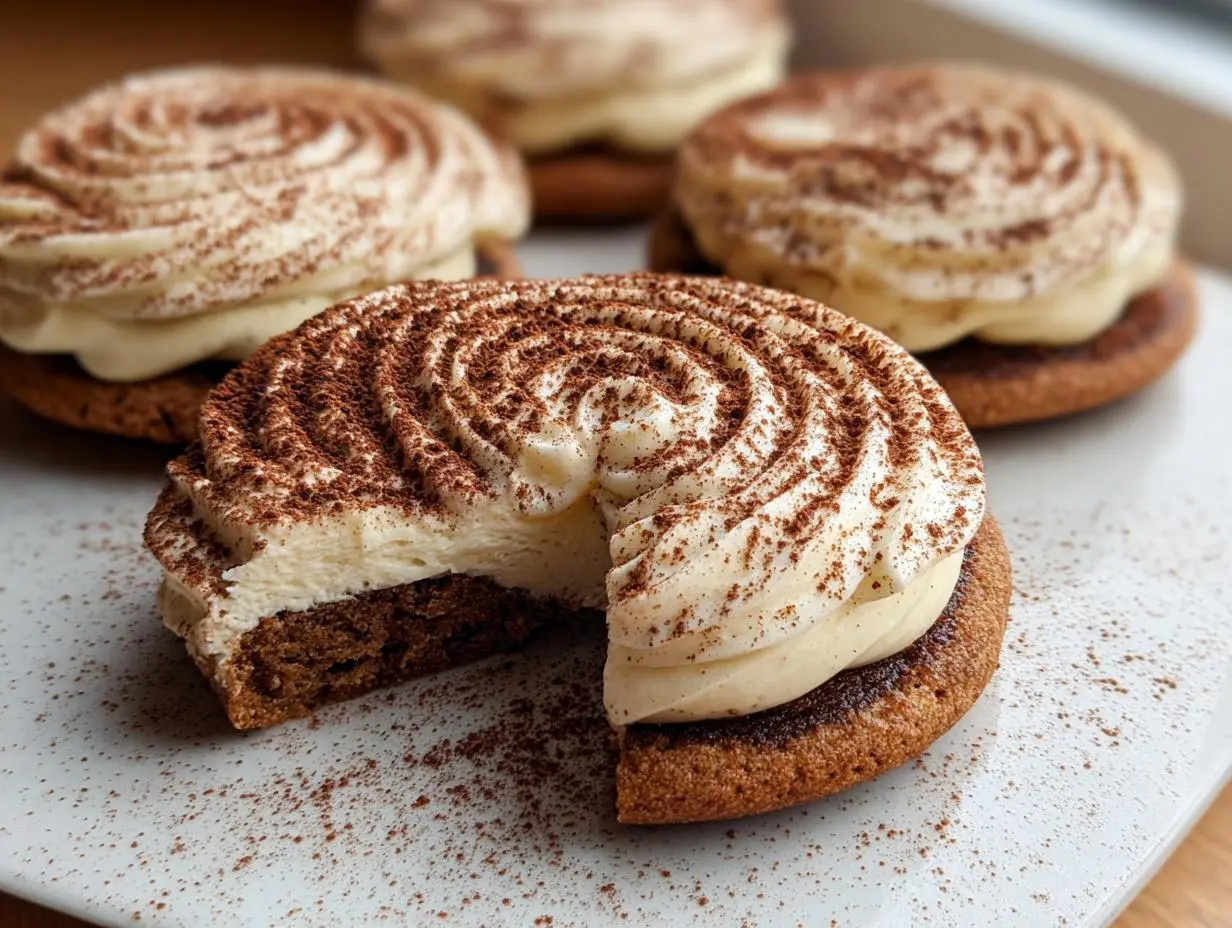 Tiramisu Cookies with Mascarpone Cream Filling Recipe