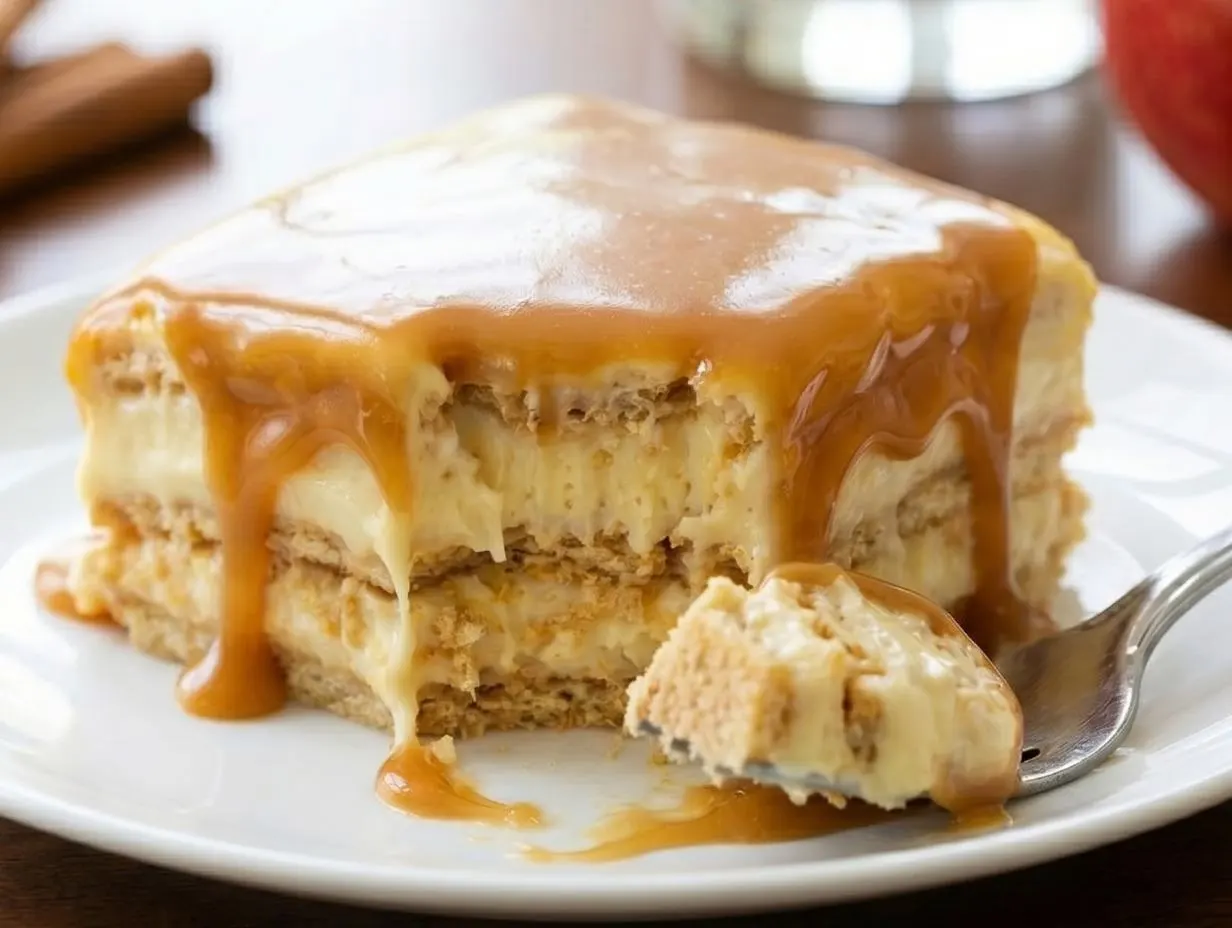 Caramel Apple Eclair Cake