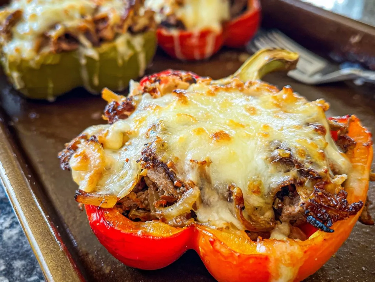 Cheesesteak Stuffed Bell Peppers Recipe Cheesesteak Stuffed Bell Peppers Recipe