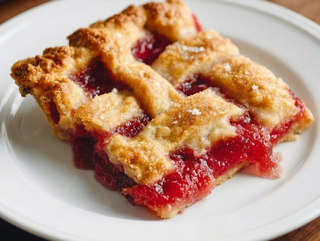 Raspberry Rhubarb Slab Pie