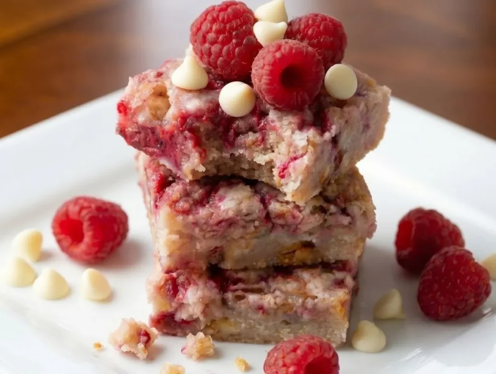 Raspberry White Chocolate Blondies