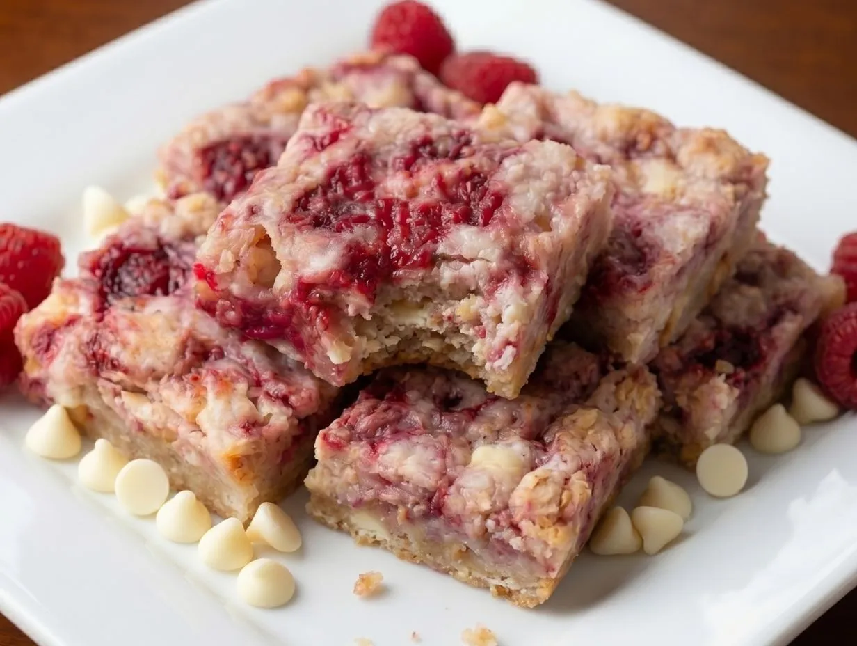 Raspberry White Chocolate Blondies  Recipe