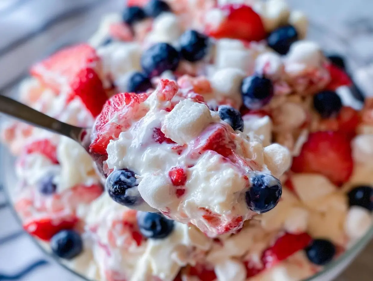 Red White and Blue Cheesecake Salad