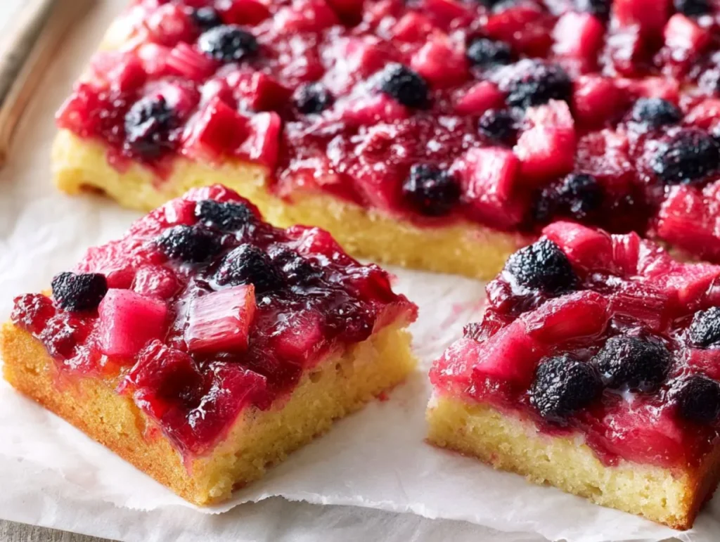 Rhubarb Berry Upside-Down Cake