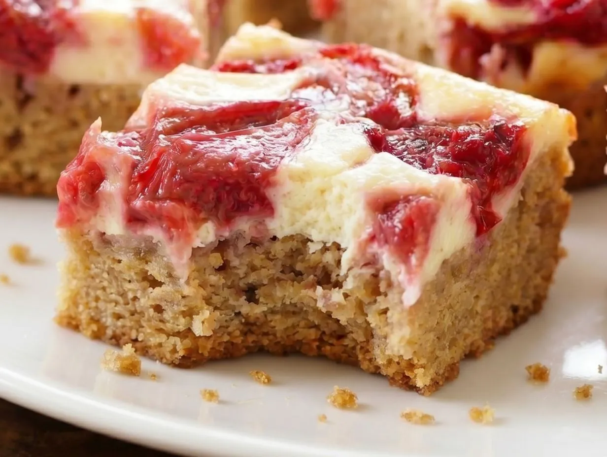 Rhubarb Cream Cheese Marble Cake