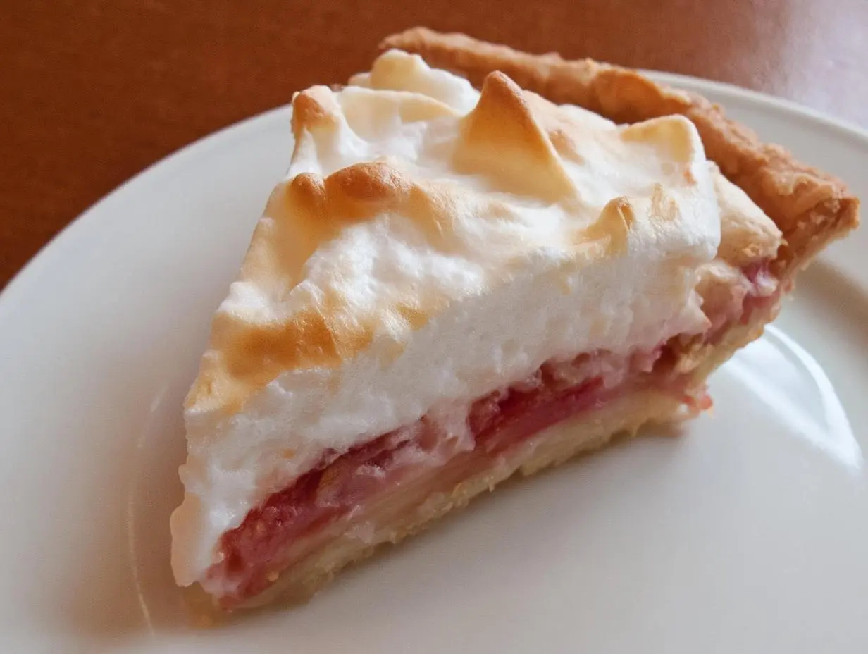 Rhubarb Custard Pie with Meringue Topping Recipe