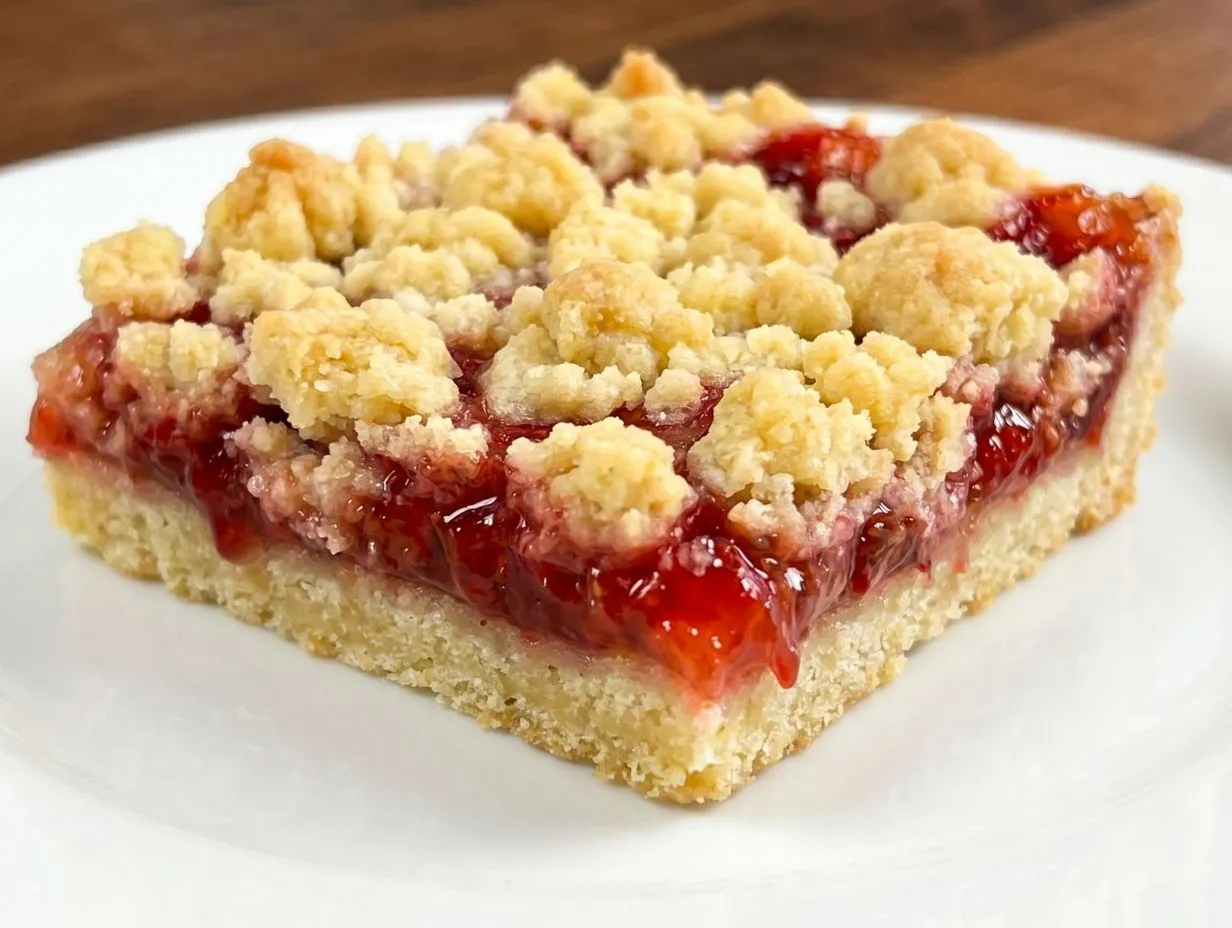 Strawberry Rhubarb Crumb Bars