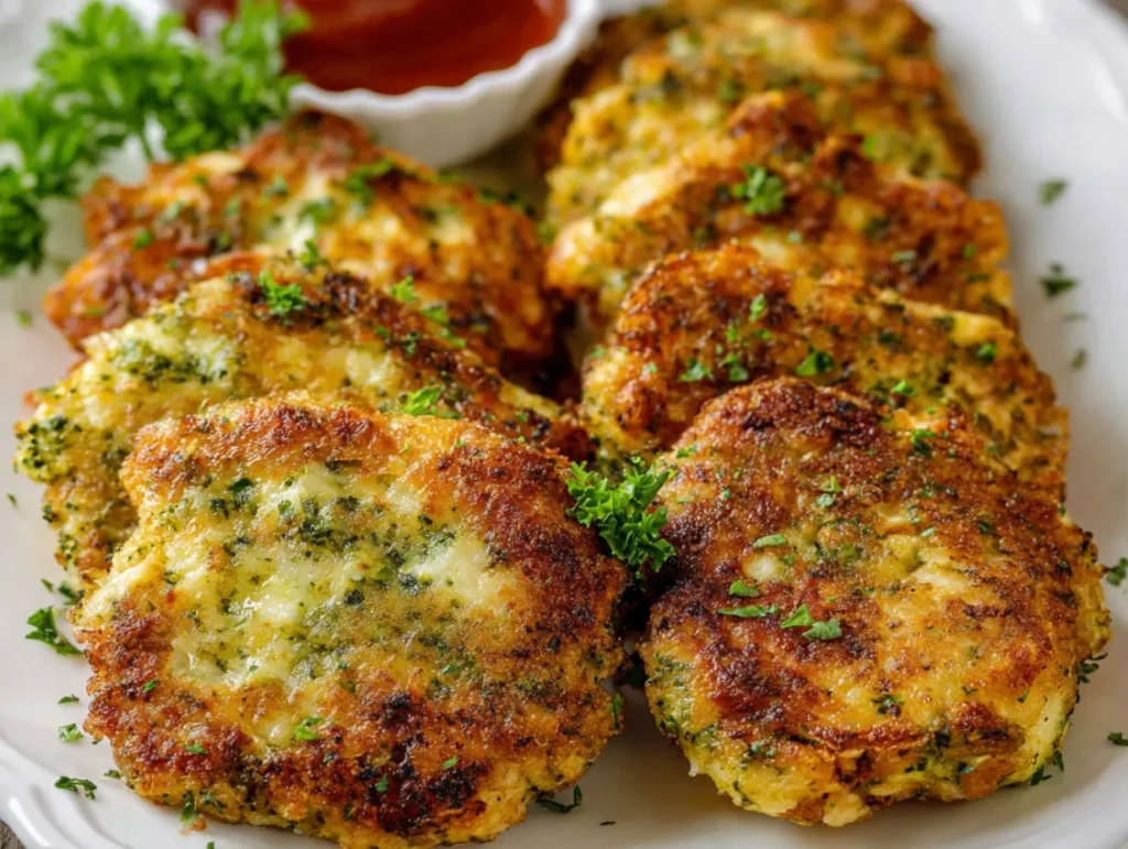 Cheesy Broccoli Chicken Patties