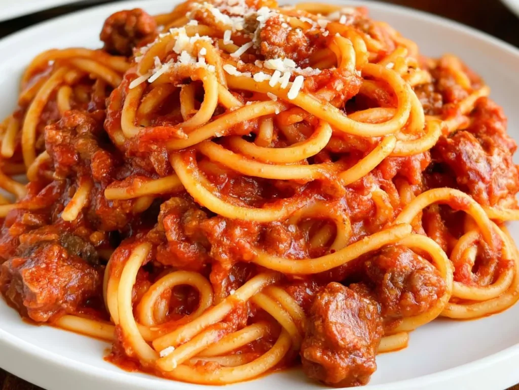 Slow Cooker Spaghetti with Meat Sauce