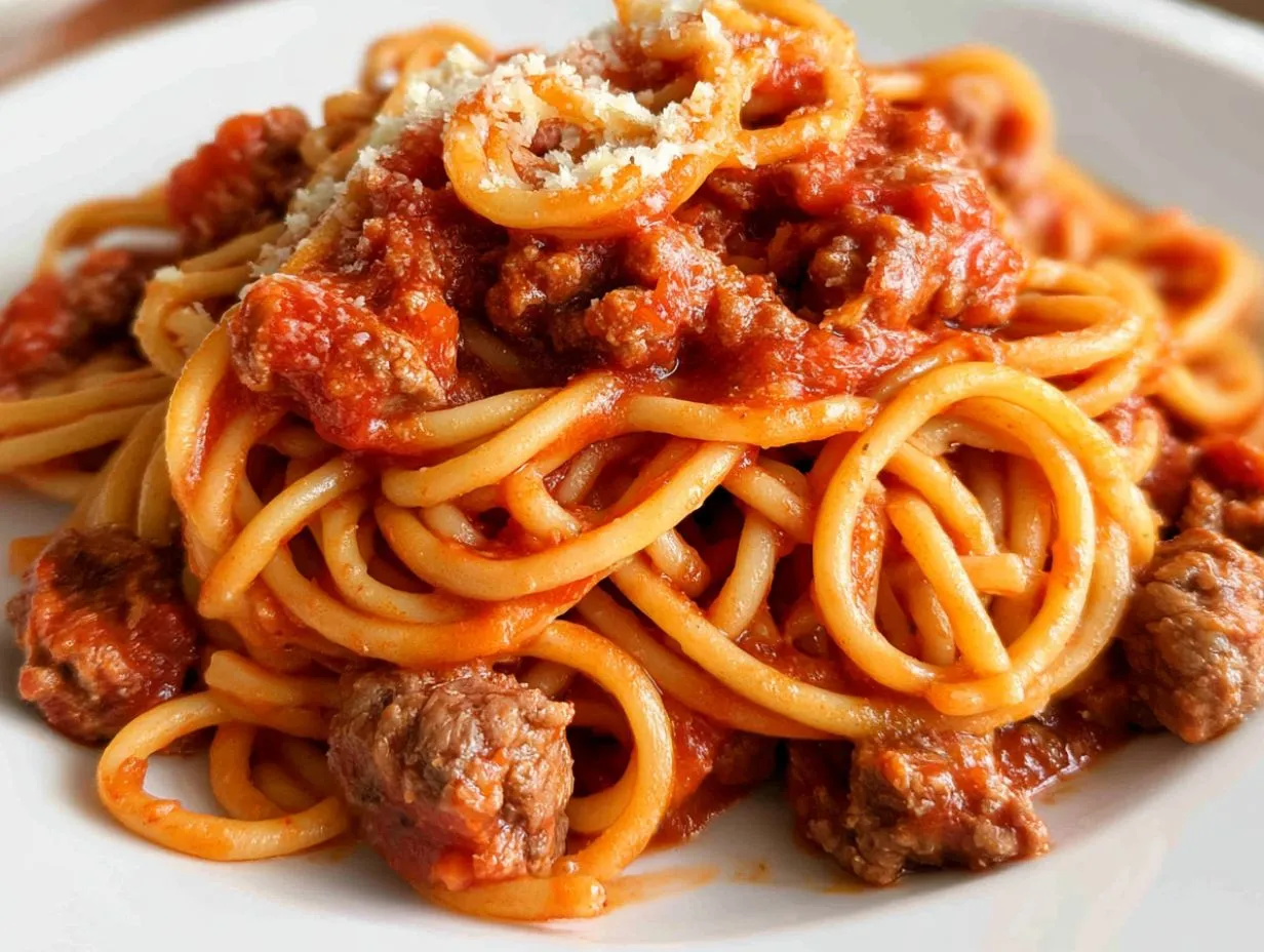 Slow Cooker Spaghetti with Meat Sauce Recipe