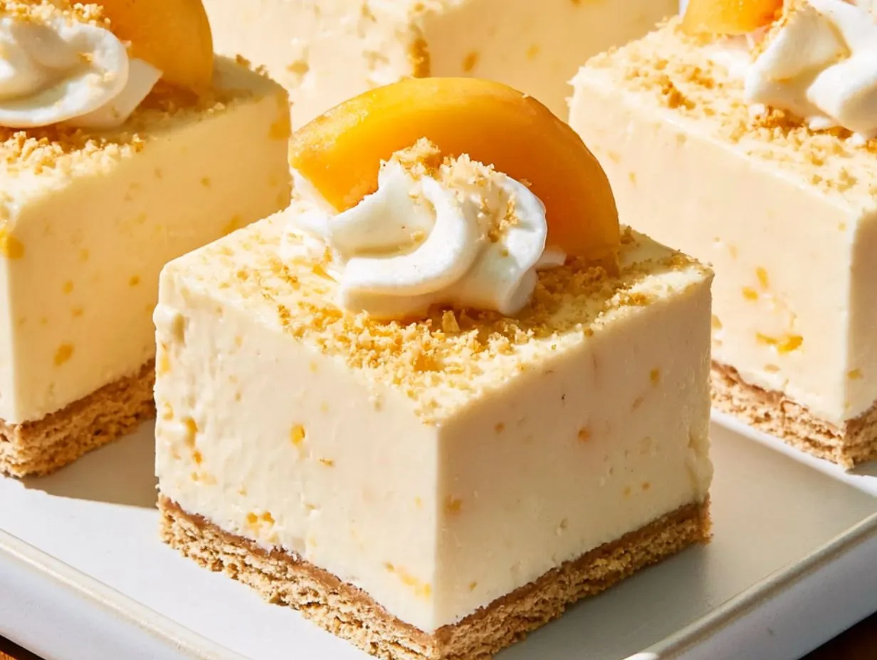 Peaches and Cream Freeze Bars